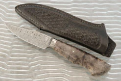 Integral Damascus Hunter With Black Ash Burl