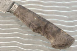 Integral Damascus Hunter With Black Ash Burl 11 Integral Damascus Hunter With Black Ash Burl -Optimal Knives Store 107194 4 x