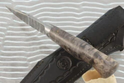 Integral Damascus Hunter With Black Ash Burl 12 Integral Damascus Hunter With Black Ash Burl -Optimal Knives Store 107194 5 x