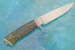 Honyaki Hunter With Stabilized Cannabis Stems -Optimal Knives Store 107195 8 x