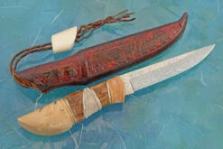 Swedish Hunter, Damasteel, Mammoth Ivory, Birch, Reindeer Antler