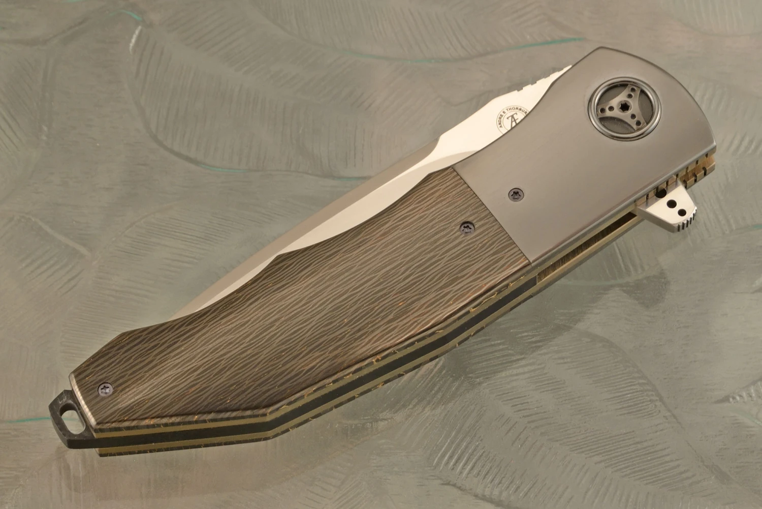 L53 Flipper With Crosscut Copper Snakeskin FatCarbon And Zirconium (Ceramic IKBS) - M390 2 L53 Flipper With Crosscut Copper Snakeskin FatCarbon And Zirconium (Ceramic IKBS) - M390 - Image 2