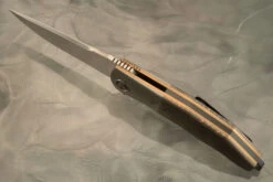 L53 Flipper With Crosscut Copper Snakeskin FatCarbon And Zirconium (Ceramic IKBS) - M390 7 L53 Flipper With Crosscut Copper Snakeskin FatCarbon And Zirconium (Ceramic IKBS) - M390 -Optimal Knives Store 107236 3 x