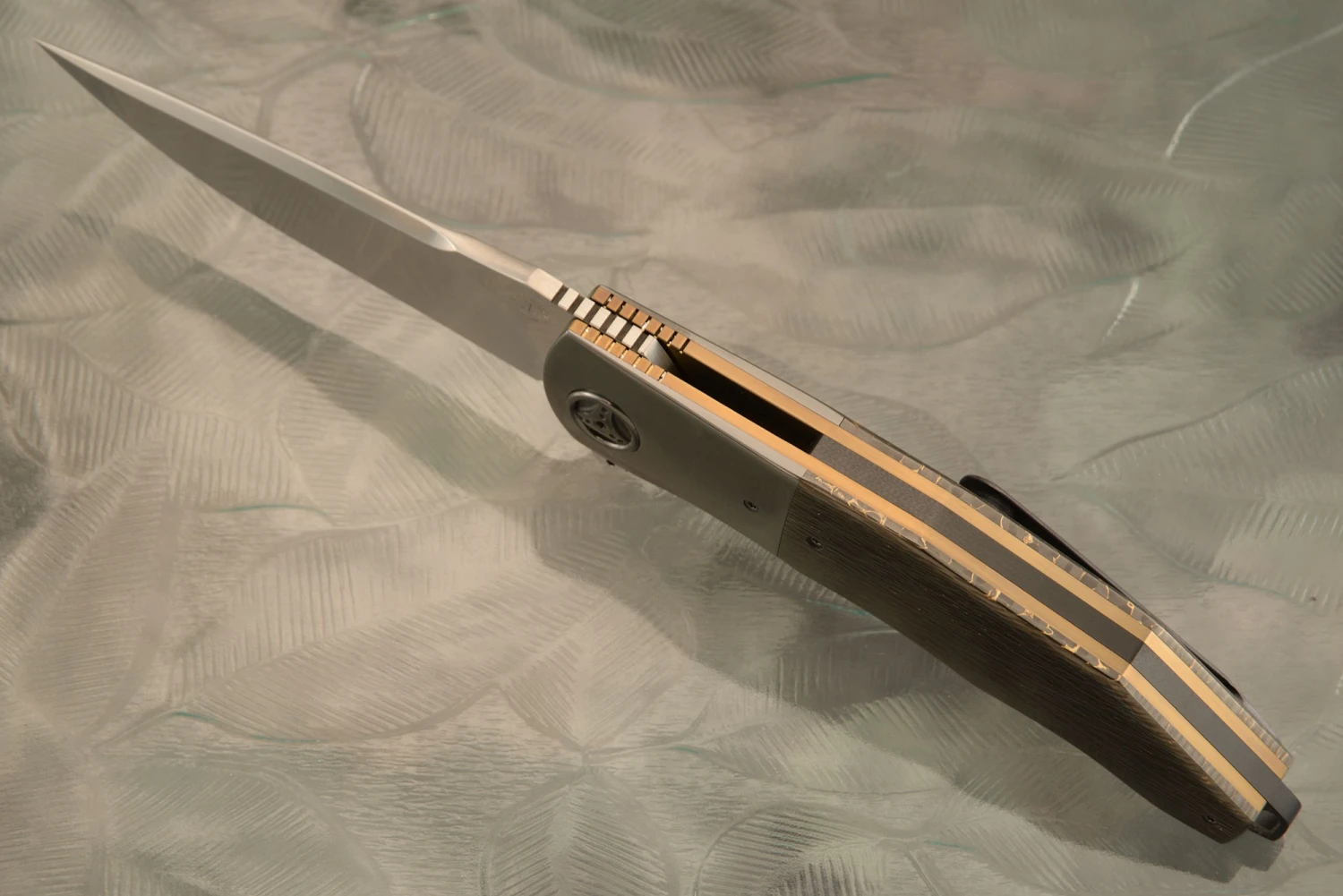 L53 Flipper With Crosscut Copper Snakeskin FatCarbon And Zirconium (Ceramic IKBS) - M390 3 L53 Flipper With Crosscut Copper Snakeskin FatCarbon And Zirconium (Ceramic IKBS) - M390 - Image 3