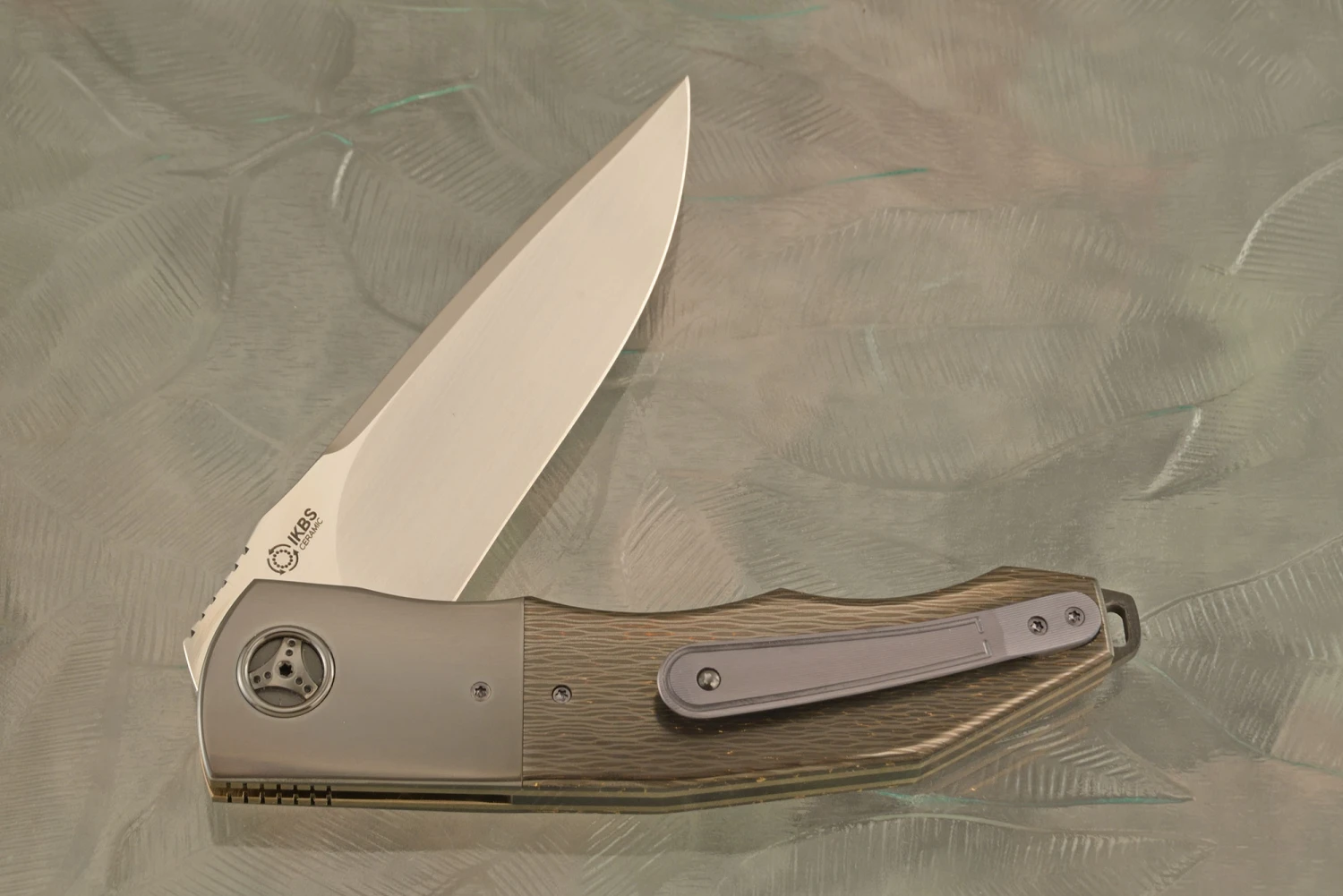 L53 Flipper With Crosscut Copper Snakeskin FatCarbon And Zirconium (Ceramic IKBS) - M390 4 L53 Flipper With Crosscut Copper Snakeskin FatCarbon And Zirconium (Ceramic IKBS) - M390 - Image 4
