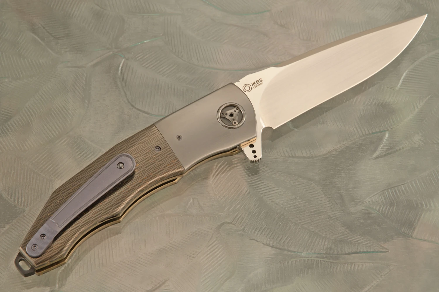 L53 Flipper With Crosscut Copper Snakeskin FatCarbon And Zirconium (Ceramic IKBS) - M390 5 L53 Flipper With Crosscut Copper Snakeskin FatCarbon And Zirconium (Ceramic IKBS) - M390 - Image 5