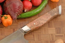 Forged Bread Knife With Bigleaf Maple Burl (10") - 52100 Carbon Steel 9 Forged Bread Knife With Bigleaf Maple Burl (10") - 52100 Carbon Steel -Optimal Knives Store 107249 4 x