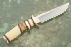 Sub-Hilt Fighter With Synthetic Ivory, Oosic, Micarta, And Amber -Optimal Knives Store 107279 6 x