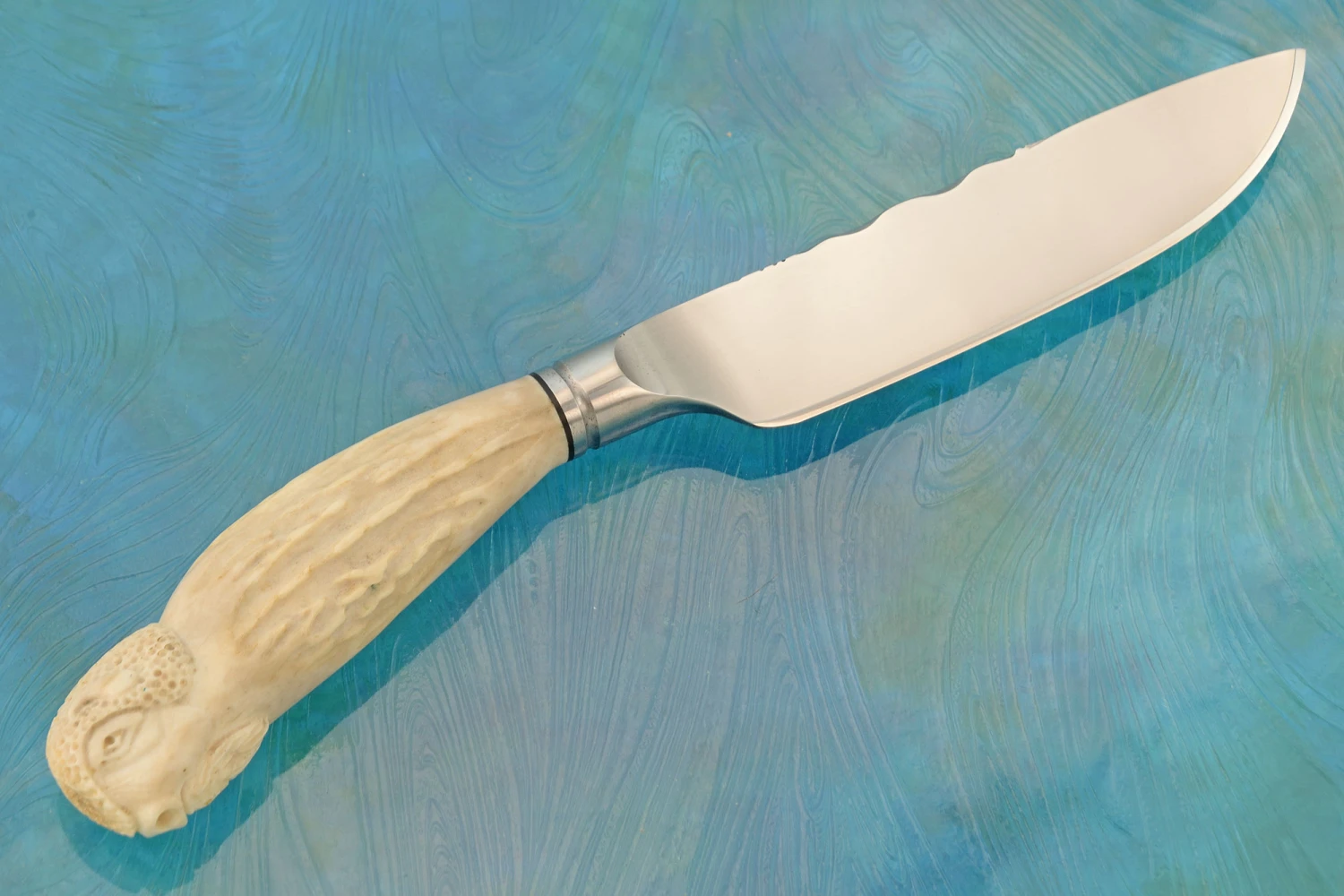 Integral Field Knife With Carved Moose Antler 6 Integral Field Knife With Carved Moose Antler - Image 6