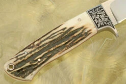 Engraved Hunter With Stag 10 Engraved Hunter With Stag -Optimal Knives Store 107306 3 x