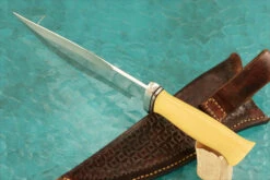 Recurve Fighter With Yellow Paper Micarta -Optimal Knives Store 107311 4 x