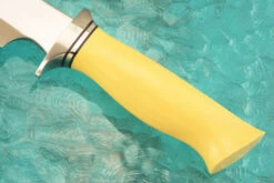 Recurve Fighter With Yellow Paper Micarta -Optimal Knives Store 107311 5 x