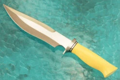 Recurve Fighter With Yellow Paper Micarta -Optimal Knives Store 107311 6 x