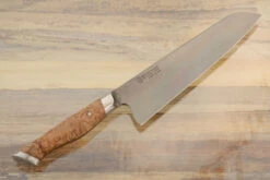 Forged Chef's Knife With Bigleaf Maple Burl (8") - 52100 Carbon Steel