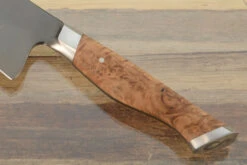Forged Chef's Knife With Bigleaf Maple Burl (8") - 52100 Carbon Steel -Optimal Knives Store 107351 5 x
