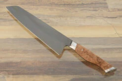 Forged Chef's Knife With Bigleaf Maple Burl (8") - 52100 Carbon Steel -Optimal Knives Store 107351 6 x