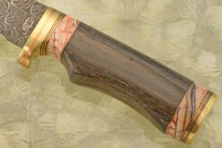 Mosaic Damascus Hunter With Bog Oak And Mammoth Molar -Optimal Knives Store 107437 4 x