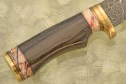 Mosaic Damascus Hunter With Bog Oak And Mammoth Molar -Optimal Knives Store 107437 6 x