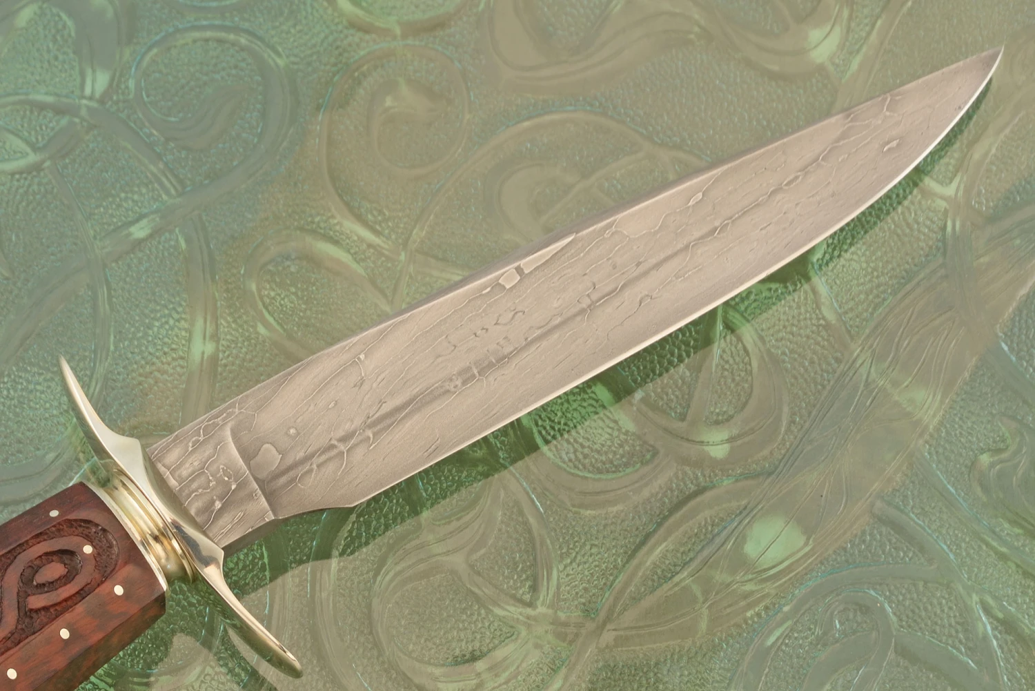 Damascus Bowie With Snakewood 6 Damascus Bowie With Snakewood - Image 6