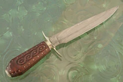 Damascus Bowie With Snakewood 13 Damascus Bowie With Snakewood -Optimal Knives Store 107446 7 x