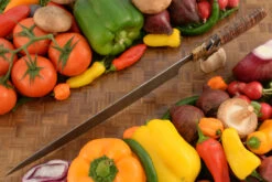 Damascus Chef's Slicer With Koa, Birch, And Mammoth Molar -Optimal Knives Store 107457 5 x