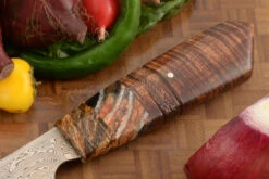 Damascus Chef's Slicer With Koa, Birch, And Mammoth Molar -Optimal Knives Store 107457 6 x