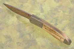 Folder With Fluted Mammoth Ivory And Mosaic Damascus -Optimal Knives Store 107468 4 x