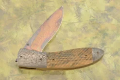 Folder With Fluted Mammoth Ivory And Mosaic Damascus -Optimal Knives Store 107468 5 x