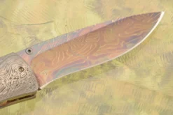 Folder With Fluted Mammoth Ivory And Mosaic Damascus -Optimal Knives Store 107468 6 x