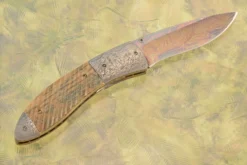 Folder With Fluted Mammoth Ivory And Mosaic Damascus -Optimal Knives Store 107468 7 x