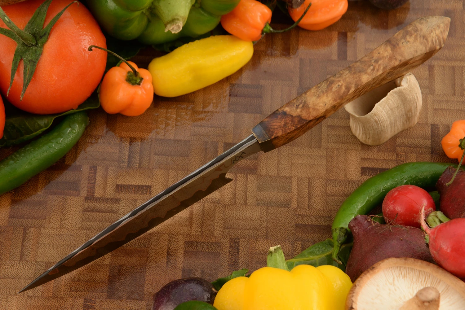 Cu-Mai Chef's Knife (5 Inch) With Amboyna Burl 4 Cu-Mai Chef's Knife (5 Inch) With Amboyna Burl - Image 4