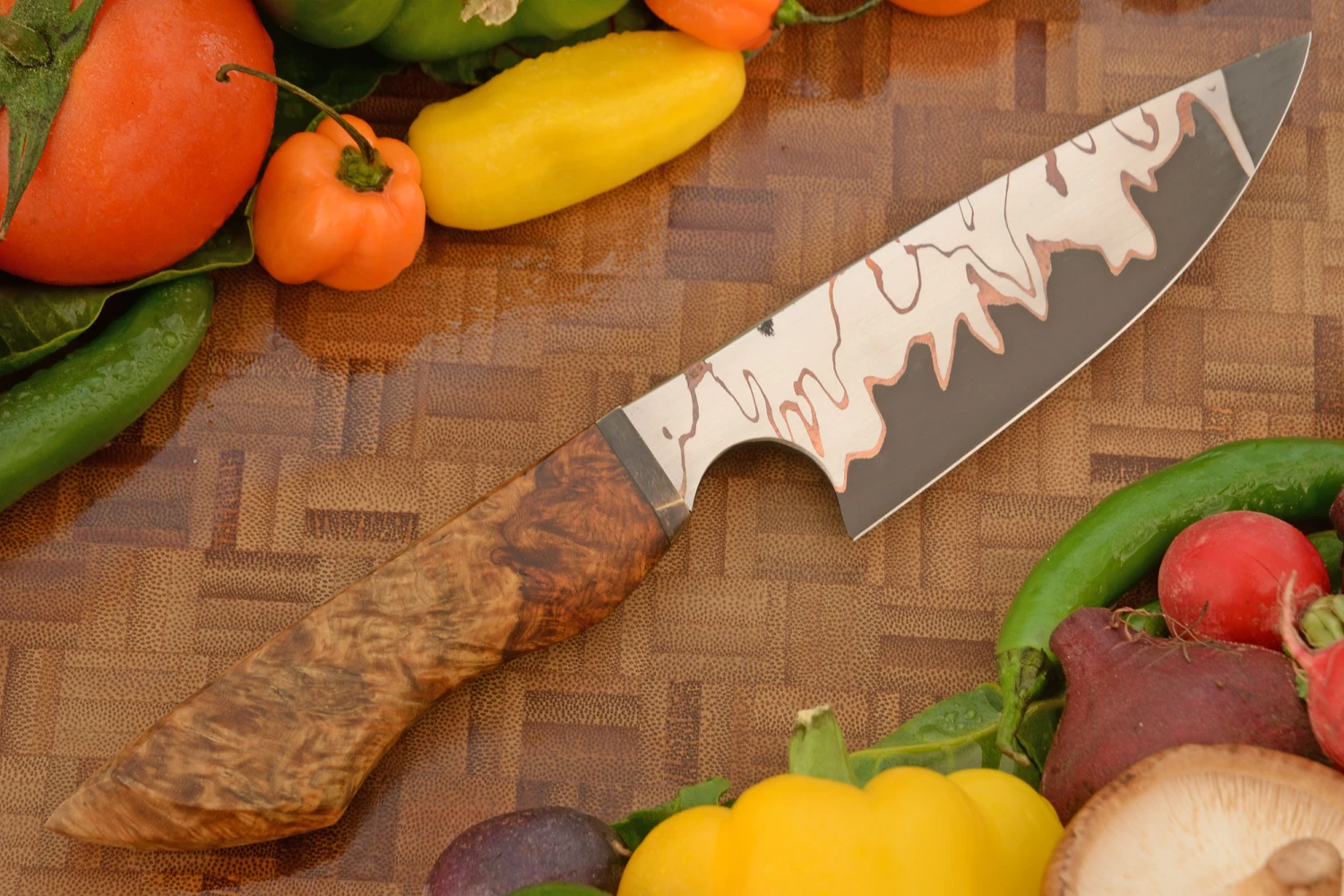 Cu-Mai Chef's Knife (5 Inch) With Amboyna Burl 7 Cu-Mai Chef's Knife (5 Inch) With Amboyna Burl - Image 7