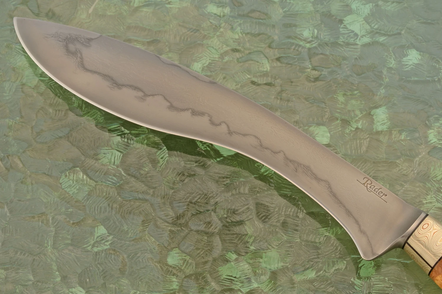 Honyaki Kukri With Maple Burl, Box Elder Burl, And Mokume 3 Honyaki Kukri With Maple Burl, Box Elder Burl, And Mokume - Image 3