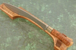 Honyaki Kukri With Maple Burl, Box Elder Burl, And Mokume 12 Honyaki Kukri With Maple Burl, Box Elder Burl, And Mokume -Optimal Knives Store 107530 5 x