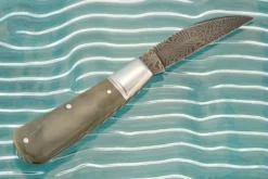 Swayback Jack With Damascus And Mammoth Ivory -Optimal Knives Store 107531 6 x