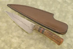 Utility Knife With Stag - 1095 Carbon (5-1/8")