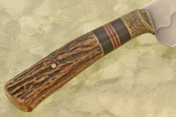 Utility Knife With Stag - 1095 Carbon (5-1/8") -Optimal Knives Store 107541 6 x