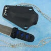 Mini Tanto Necker With Royal Blue Rayskin