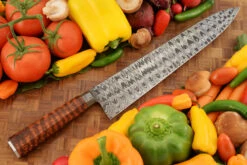 Integral Damascus S-Grind Chef's Knife/Gyuto (11-2/3 In) With Snakewood -Optimal Knives Store 107623 8 x