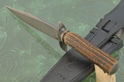 Damascus Bowie With Stag And Wrought Iron 10 Damascus Bowie With Stag And Wrought Iron -Optimal Knives Store 107633 4 x