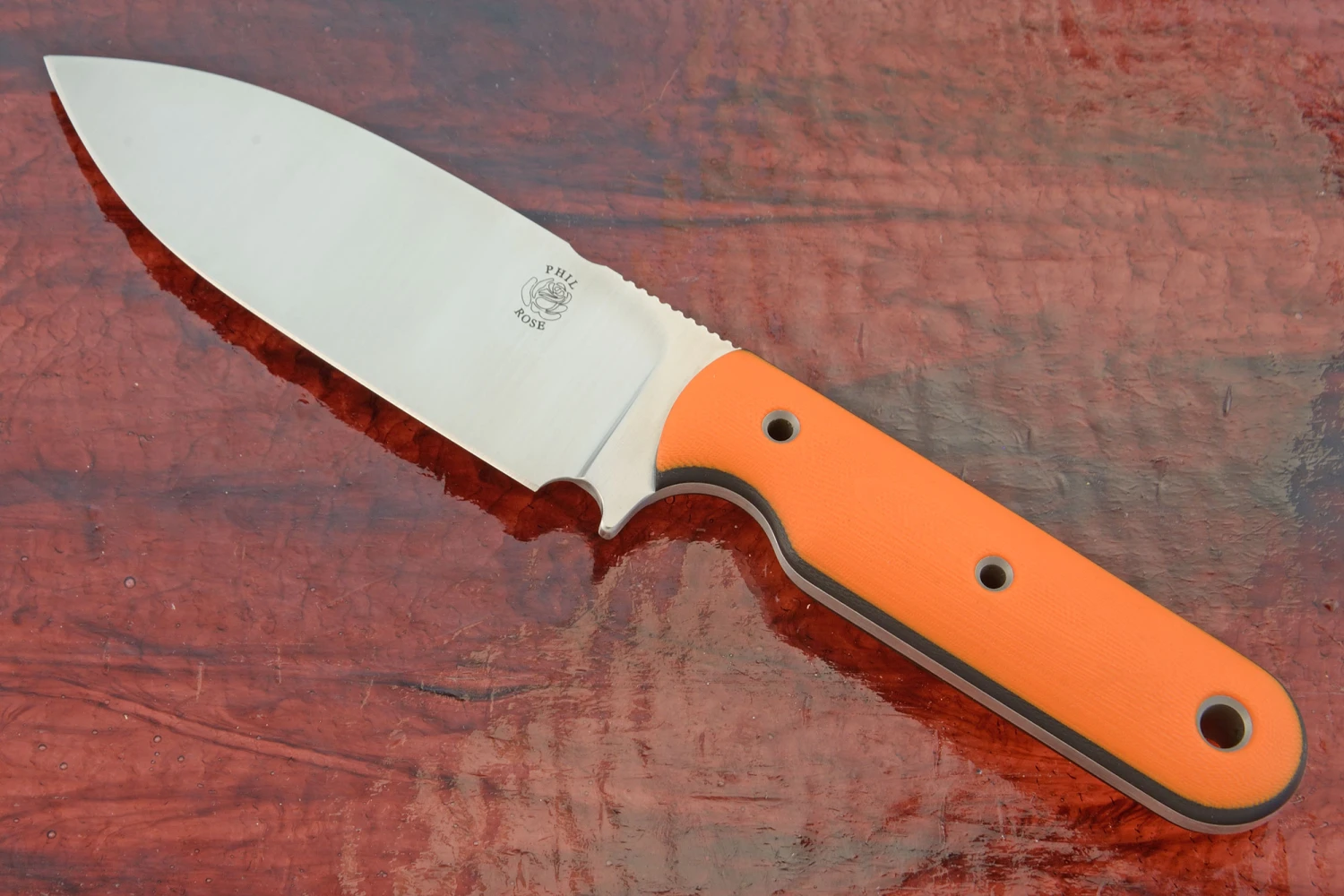 Custom Large PSK-3 Bushcrafter With Orange G10 2 Custom Large PSK-3 Bushcrafter With Orange G10 - Image 2