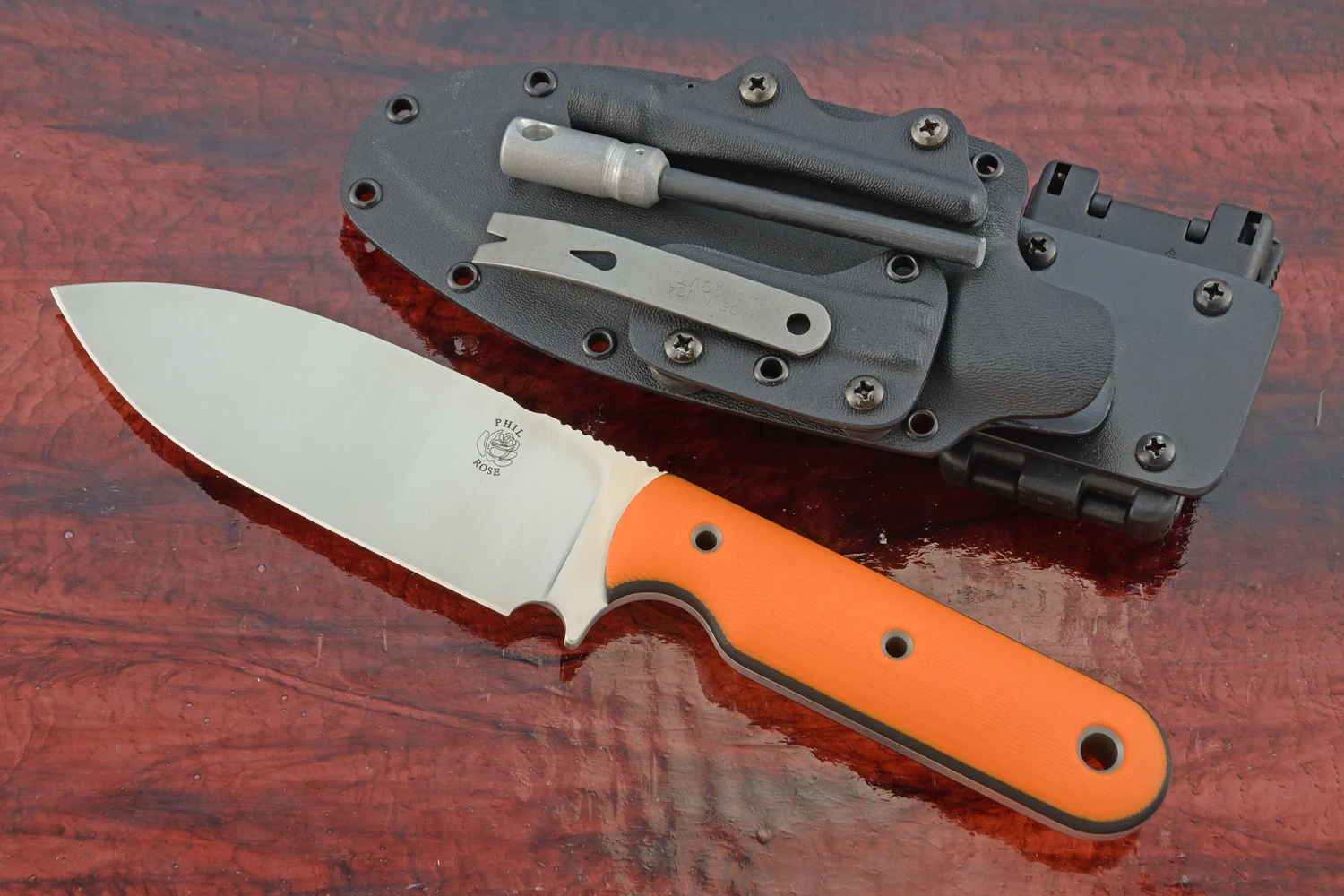 Custom Large PSK-3 Bushcrafter With Orange G10 5 Custom Large PSK-3 Bushcrafter With Orange G10 - Image 5