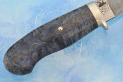 Damascus Hunter With Stabilized Birch -Optimal Knives Store 107676 4 x