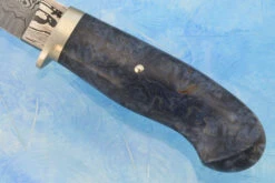 Damascus Hunter With Stabilized Birch -Optimal Knives Store 107676 6 x