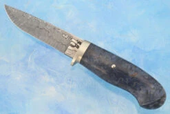 Damascus Hunter With Stabilized Birch -Optimal Knives Store 107676 8 x