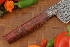 Integral Damascus Chef (8 In.) With Spalted Maple Burl -Optimal Knives Store 107704 3 x