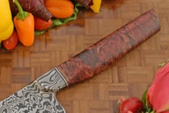 Integral Damascus Chef (8 In.) With Spalted Maple Burl -Optimal Knives Store 107704 5 x