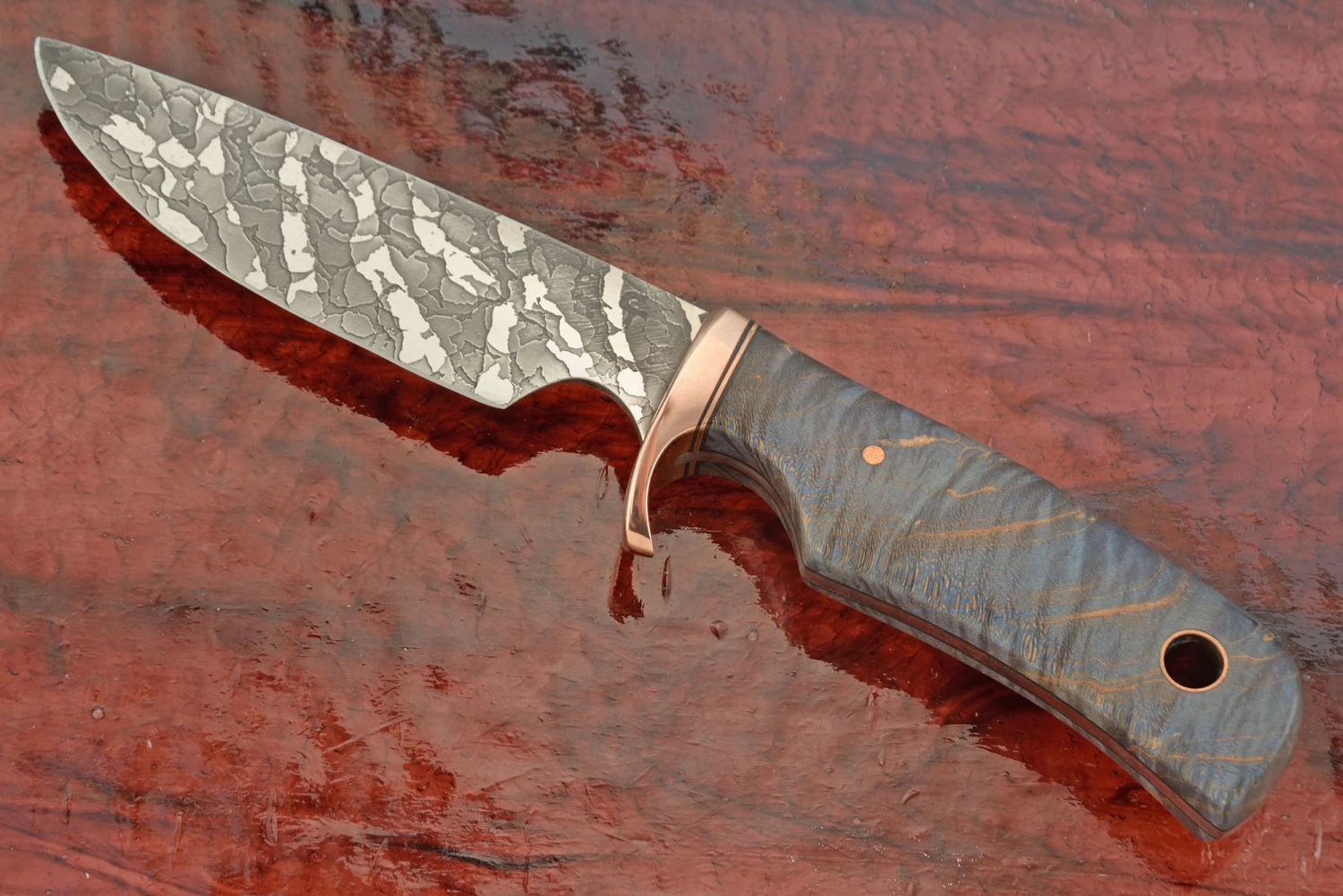 Drop Point Hunter With Tiger Maple And Copper 2 Drop Point Hunter With Tiger Maple And Copper - Image 2