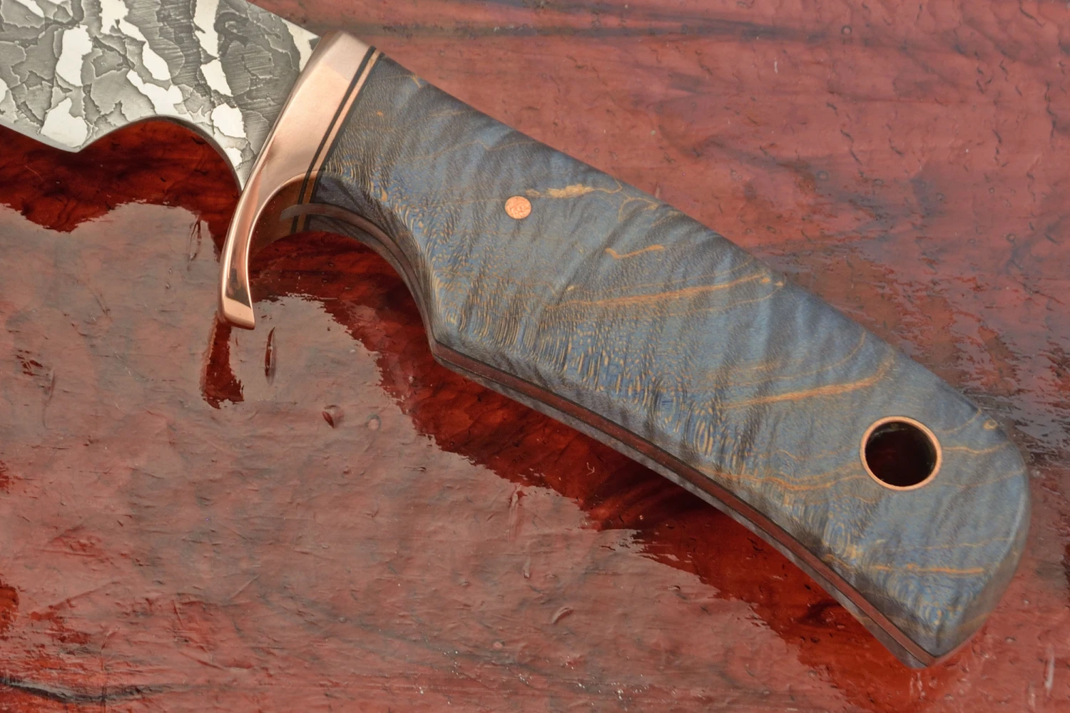 Drop Point Hunter With Tiger Maple And Copper 4 Drop Point Hunter With Tiger Maple And Copper - Image 4
