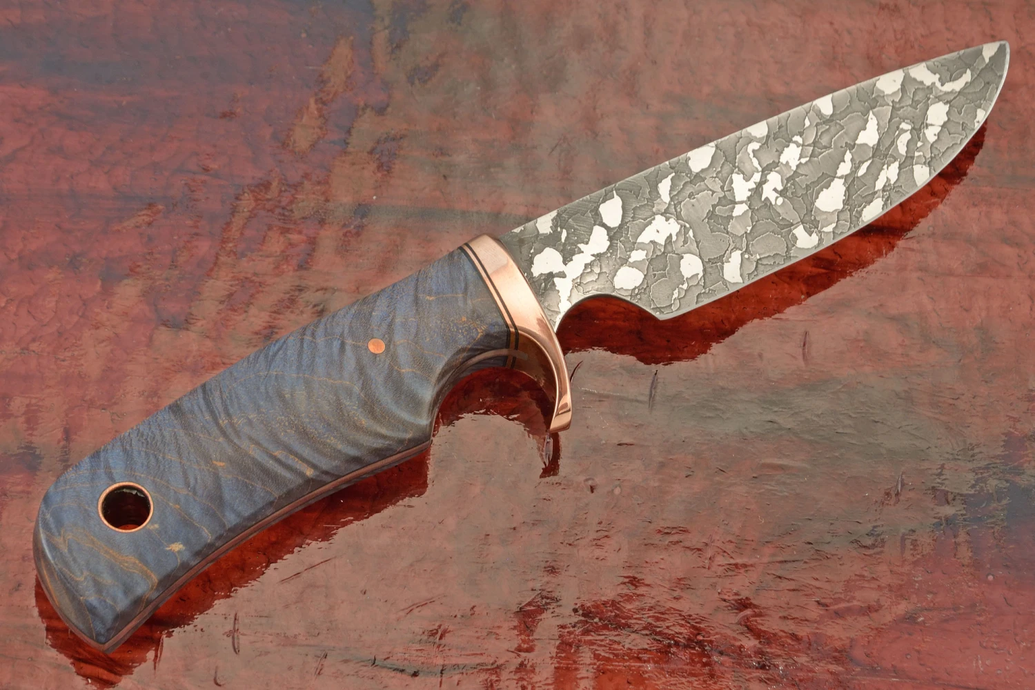 Drop Point Hunter With Tiger Maple And Copper 8 Drop Point Hunter With Tiger Maple And Copper - Image 8